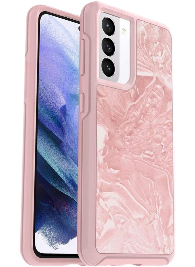 م اكس م غطاء جوال سامسونج جالاكسي S21 5G , سلسلة كلير، تصميم شيل شوكد، لون وردي متغير اللون وحماية كاملة (لـ Galaxy S21 فقط) - Image 1